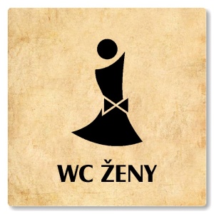 WC ženy, 100x100mm, pergamen, Nevada